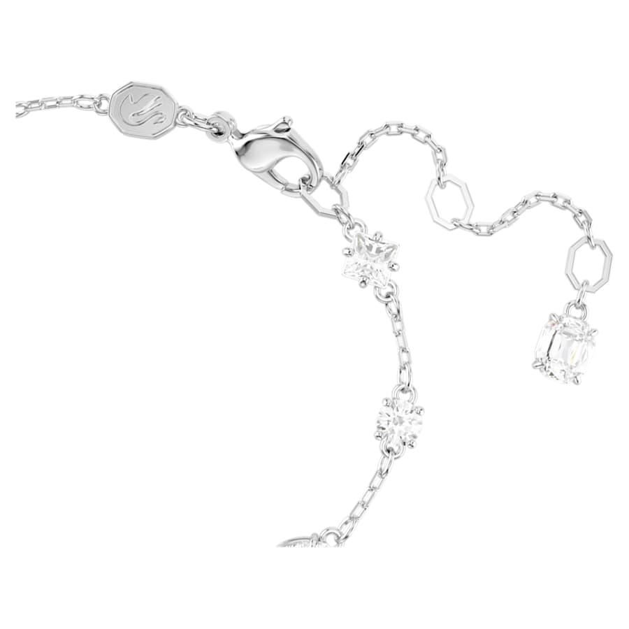 PULSERA SWAROVSKI MESMERA, DISEÑO SCATTERED, BLANCO, BAÑO DE RODIO, TALLA M
