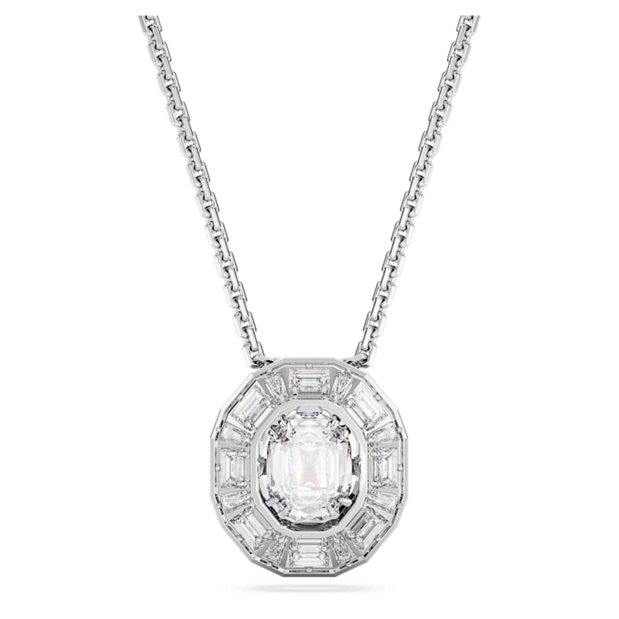 COLLAR SWAROVSKI MESMERA TALLA OCTOGONAL, PEQUECÑO, BLANCO, BAÑO DE RODIO