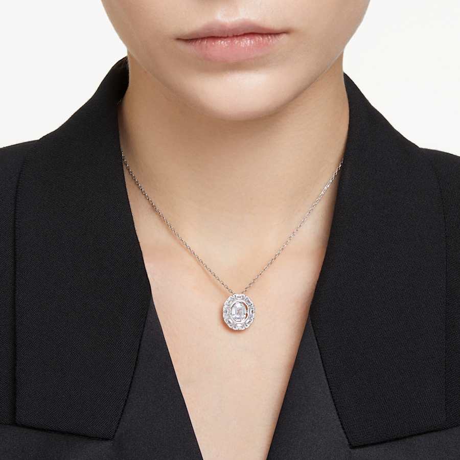 COLLAR SWAROVSKI MESMERA TALLA OCTOGONAL, PEQUECÑO, BLANCO, BAÑO DE RODIO
