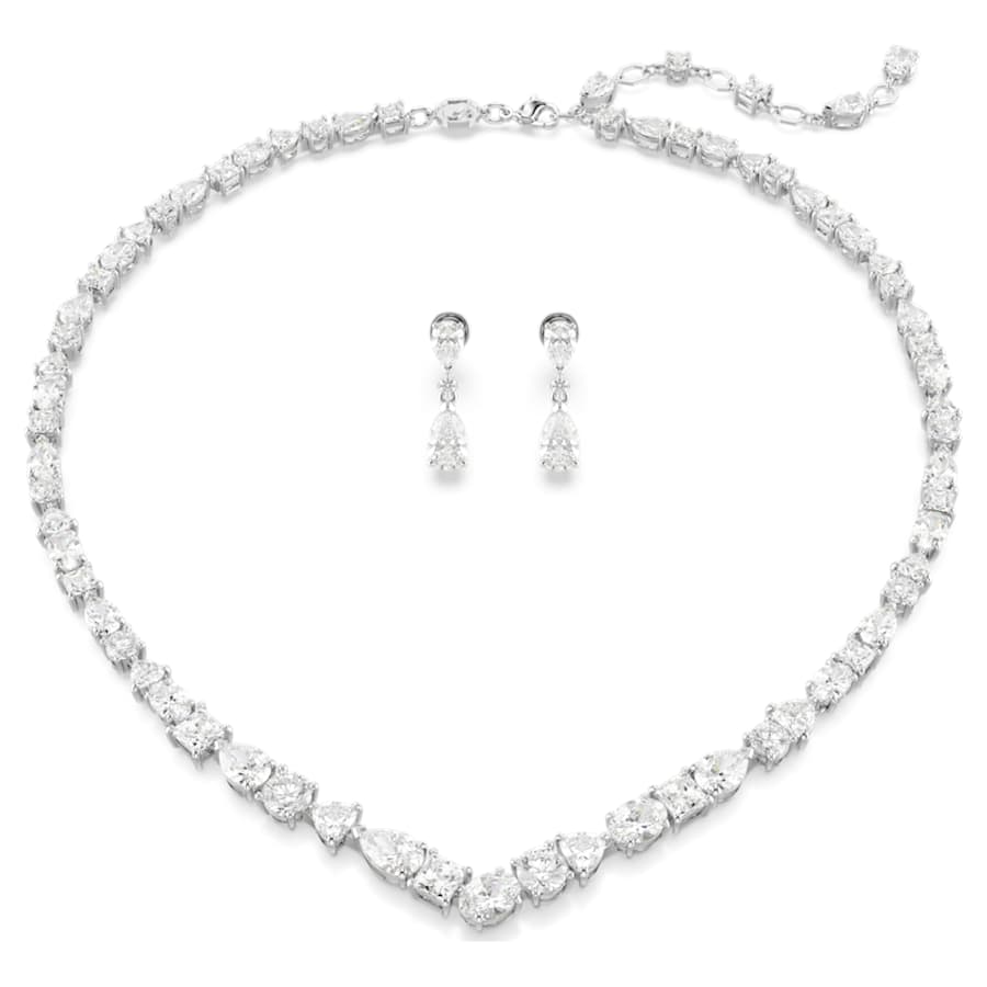 SET SWAROVSKI MESMERA TALLAS MIXTAS, BLANCO, BAÑO DE RODIO