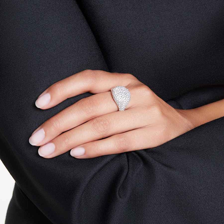 ANILLO SWAROVSKI METEORA BLANCO, BAÑO DE RODIO