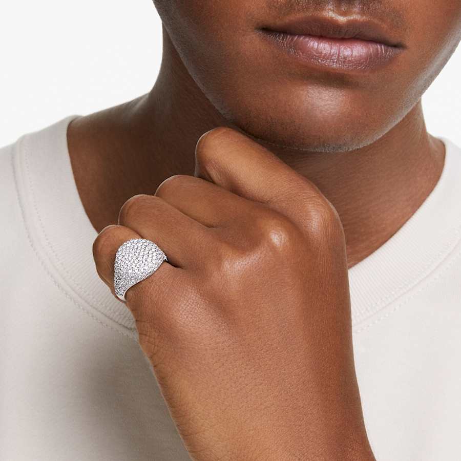 ANILLO SWAROVSKI METEORA BLANCO, BAÑO DE RODIO