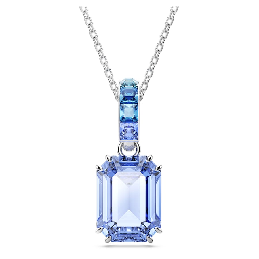 COLLAR SWAROVSKI MILLENIA TALLA OCTOGONAL, AZUL, BAÑO DE RODIO