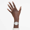 RELOJ SWAROVSKI NOVA CHRONO BRAZALETE DE ACERO INOXDABLE, ESFERA BLANCA, FUNCICÓN CRONCÓGRAFO, MOVIMIENTO CUARZO, CAJA 37 MM