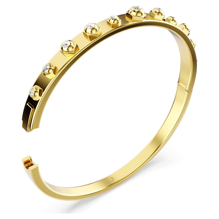 PULSERA SWAROVSKI NUMINA, TALLAS REDONDAS COMBINADAS, BLANCO, BAÑO TONO ORO, TALLA L