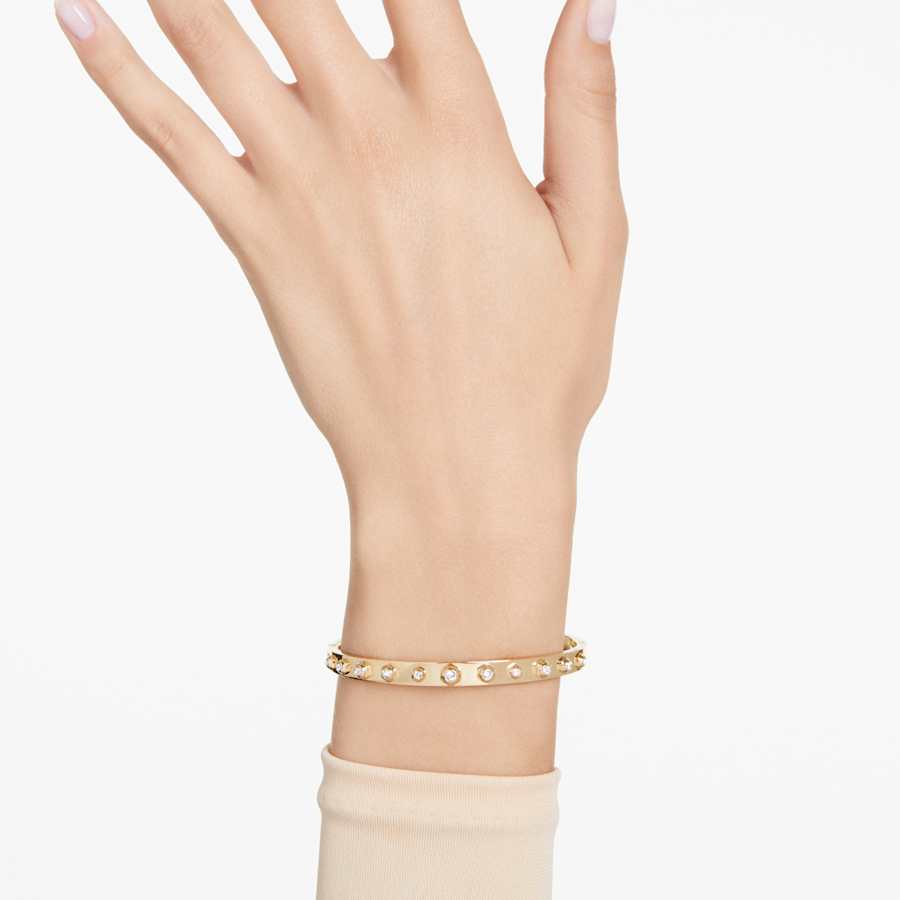 PULSERA SWAROVSKI NUMINA, TALLAS REDONDAS COMBINADAS, BLANCO, BAÑO TONO ORO, TALLA L