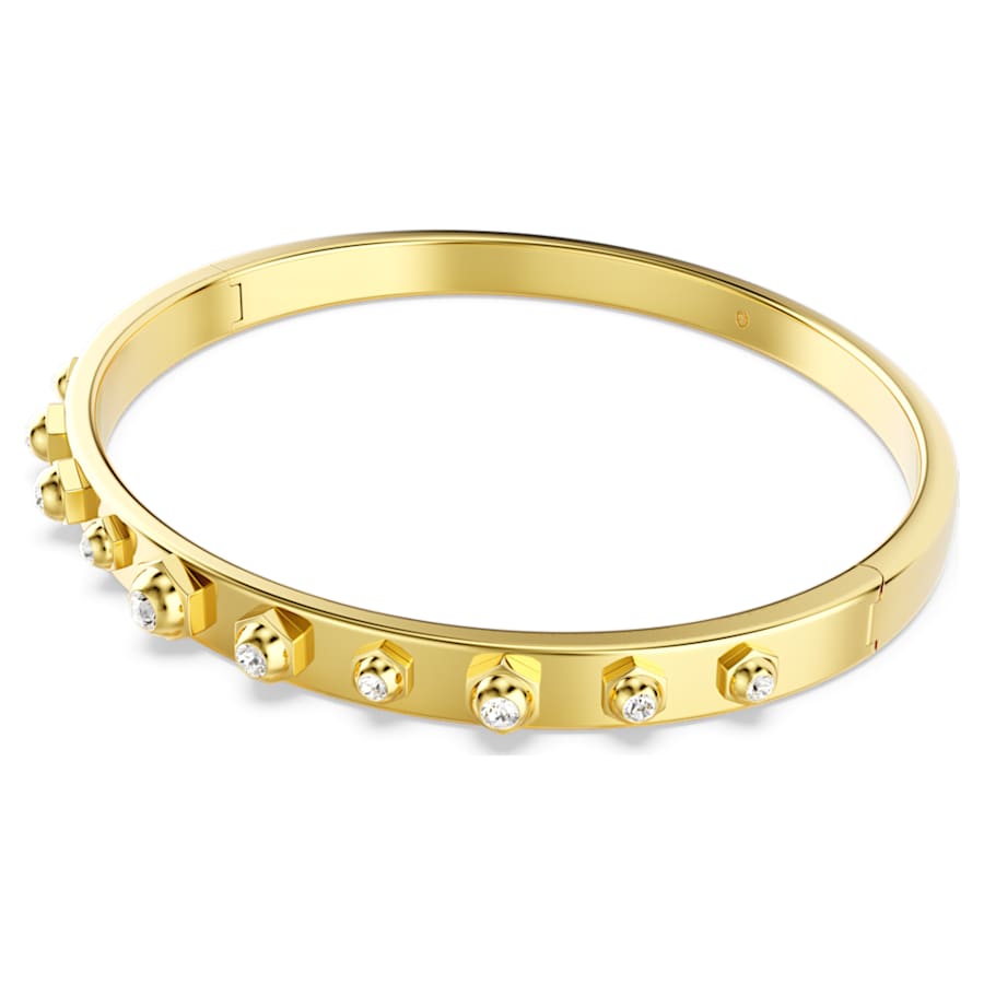 PULSERA SWAROVSKI NUMINA, TALLAS REDONDAS COMBINADAS, BLANCO, BAÑO TONO ORO, TALLA L