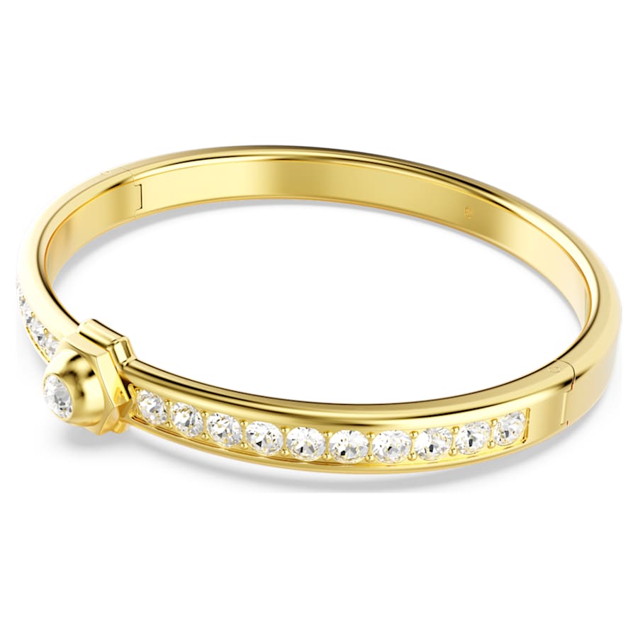 PULSERA SWAROVSKI NUMINA TALLA REDONDA, BLANCO, BAÑO TONO ORO, TALLA M