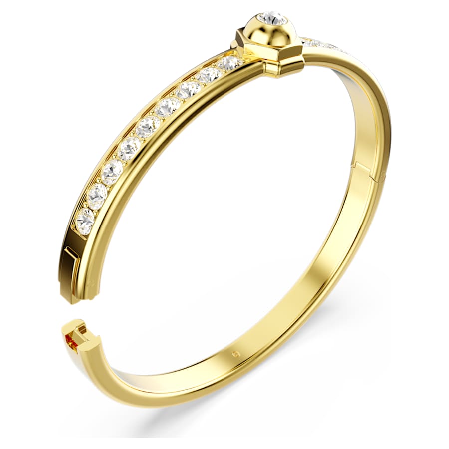 PULSERA SWAROVSKI NUMINA TALLA REDONDA, BLANCO, BAÑO TONO ORO, TALLA M