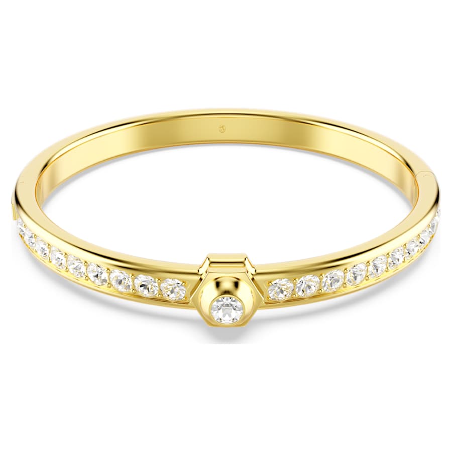 PULSERA SWAROVSKI NUMINA TALLA REDONDA, BLANCO, BAÑO TONO ORO, TALLA M