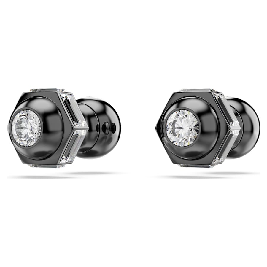 ARETES SWAROVSKI  NUMINA TALLA REDONDA, BLANCO, BAÑO DE RUTENIO