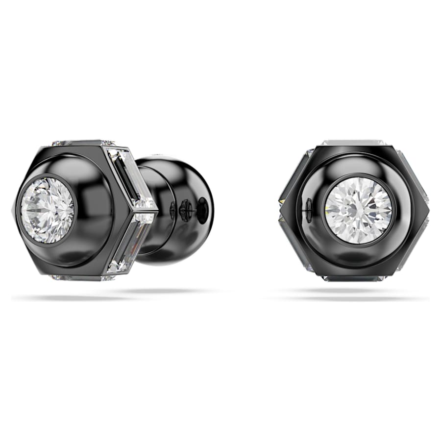 ARETES SWAROVSKI  NUMINA TALLA REDONDA, BLANCO, BAÑO DE RUTENIO