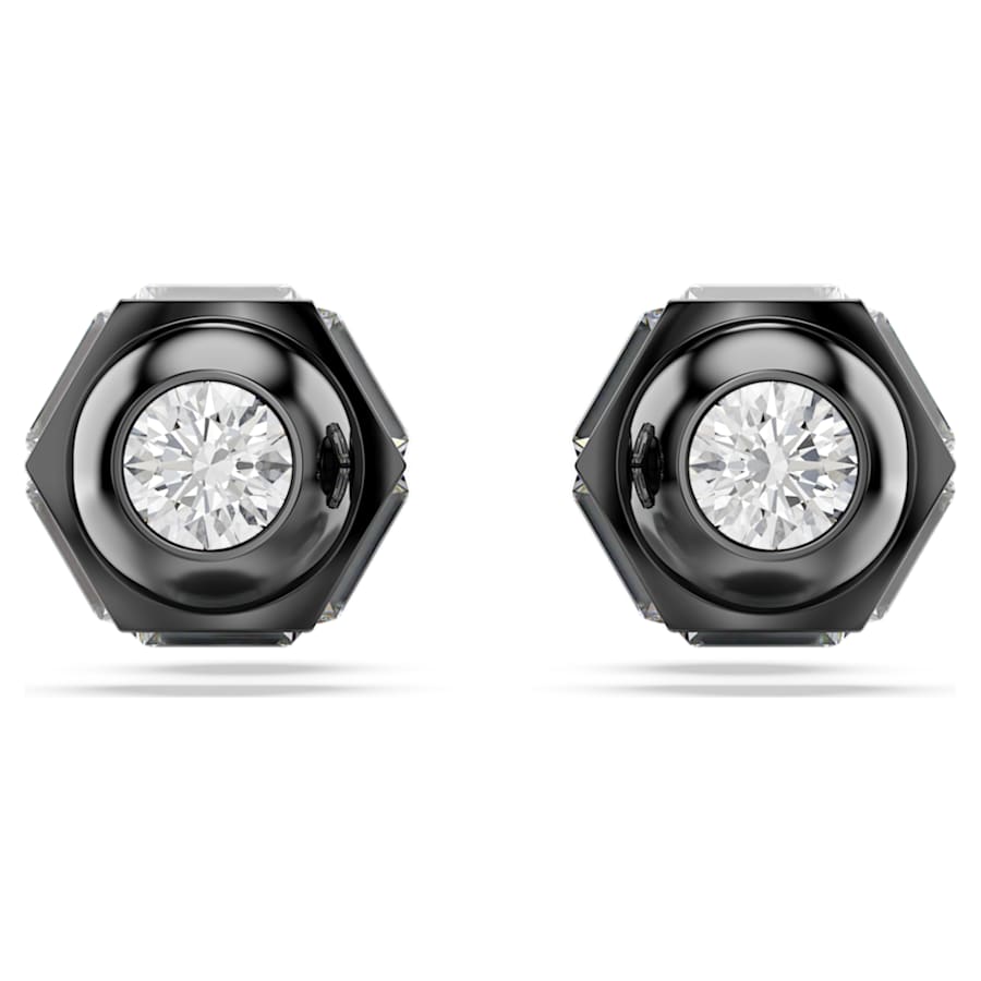 ARETES SWAROVSKI NUMINA TALLA REDONDA, BLANCO, BAÑO DE RUTENIO