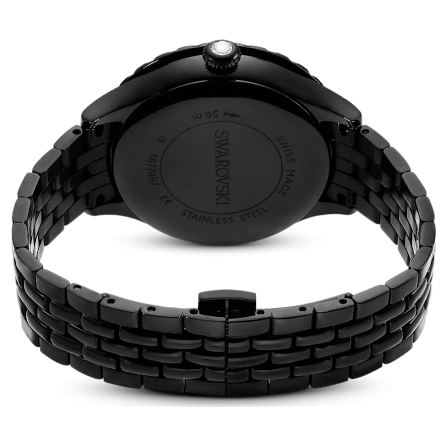 RELOJ SWAROVSKI OCTEA MOON BRAZALETE DE ACERO INOXIDABLE PVD NEGRO, ESFERA NEGRA, MOVIMIENTO CUARZO, CAJA 37 MM, MUJER
