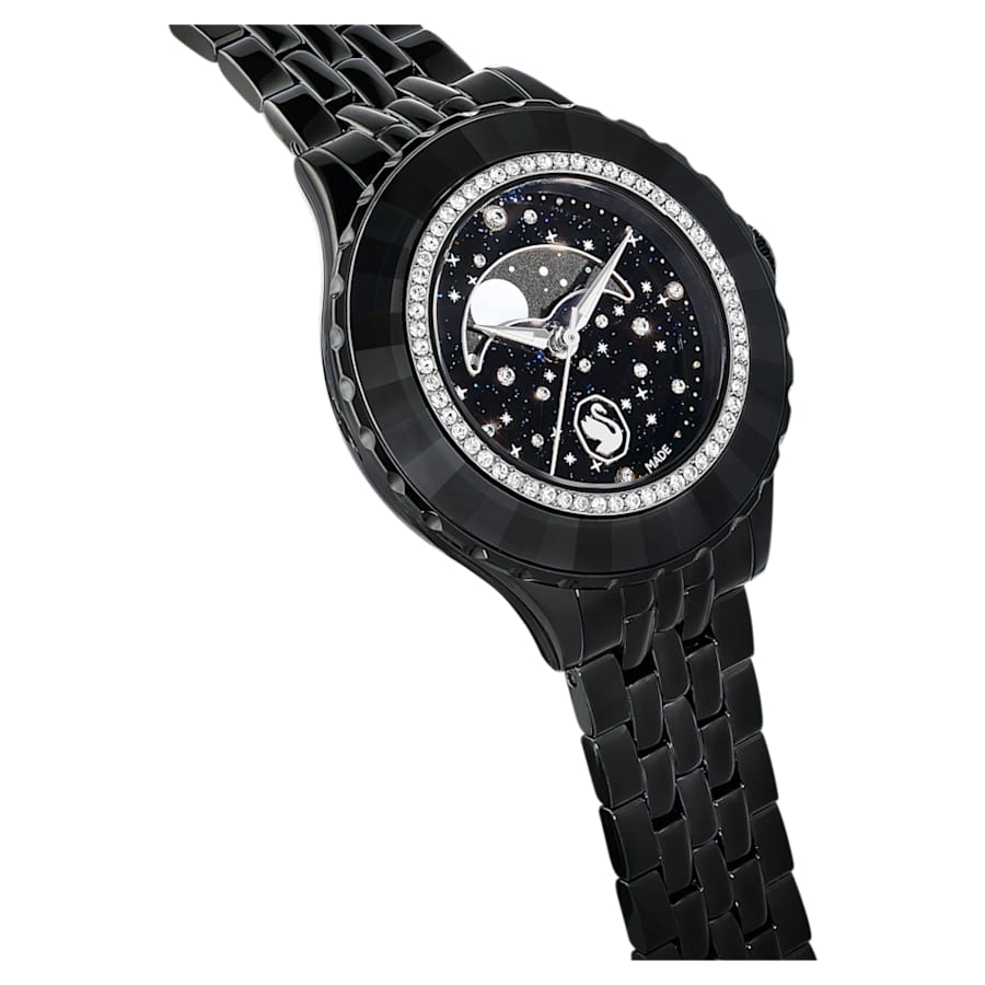 RELOJ SWAROVSKI OCTEA MOON BRAZALETE DE ACERO INOXIDABLE PVD NEGRO, ESFERA NEGRA, MOVIMIENTO CUARZO, CAJA 37 MM, MUJER