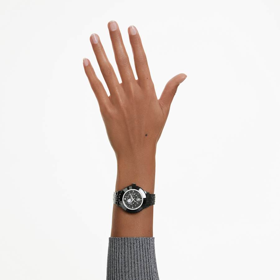 RELOJ SWAROVSKI OCTEA MOON BRAZALETE DE ACERO INOXIDABLE PVD NEGRO, ESFERA NEGRA, MOVIMIENTO CUARZO, CAJA 37 MM, MUJER