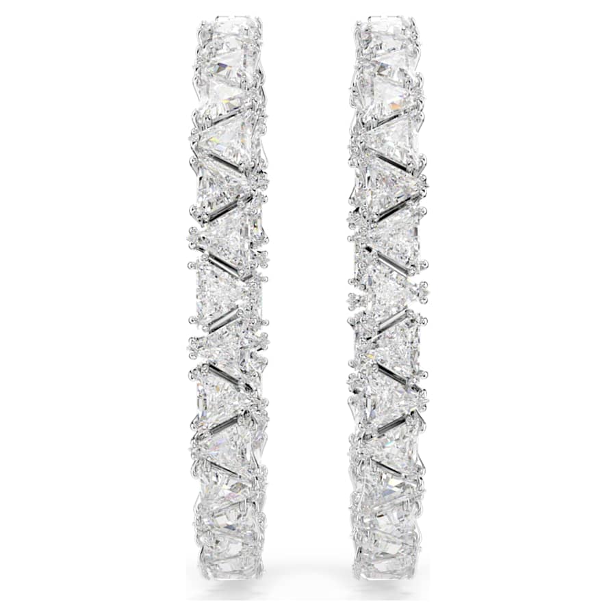 ARETES SWAROVSKI ORTYX TALLA TRIANGULAR, BLANCO, BAÑO DE RODIO