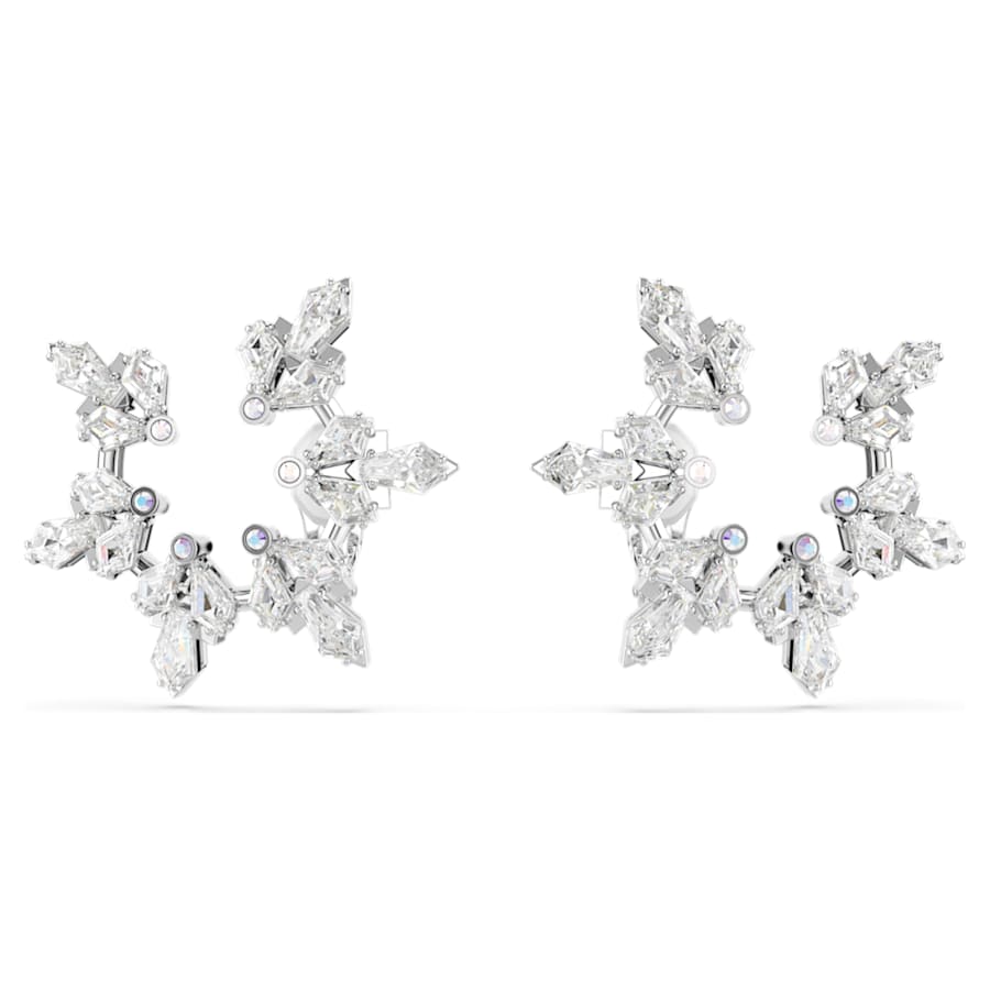 ARETES SWAROVSKI IDYLLIA, COPO DE NIEVE, DISEÑO COLLAR, BLANCO, BAÑO DE RODIO