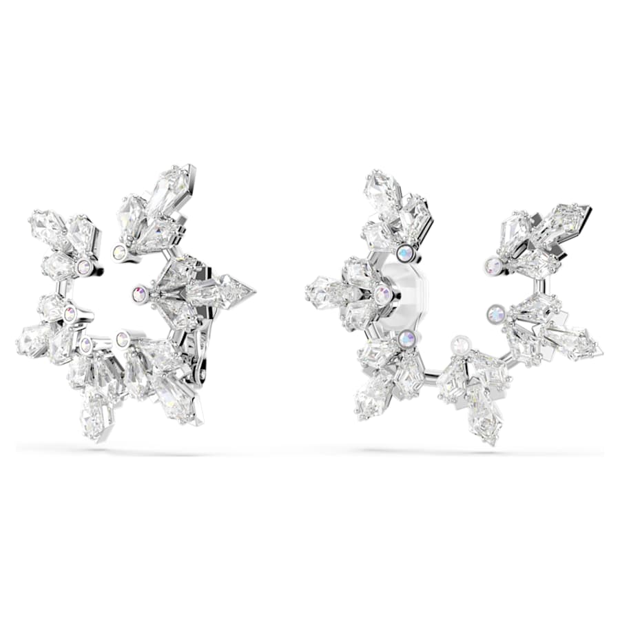 ARETES SWAROVSKI IDYLLIA, COPO DE NIEVE, DISEÑO COLLAR, BLANCO, BAÑO DE RODIO