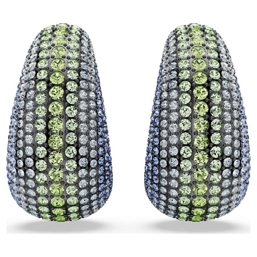 ARETES SWAROVSKI  SUBLIMA TALLA REDONDA, GRANDES, MULTICOLORES, BAÑO DE RUTENIO