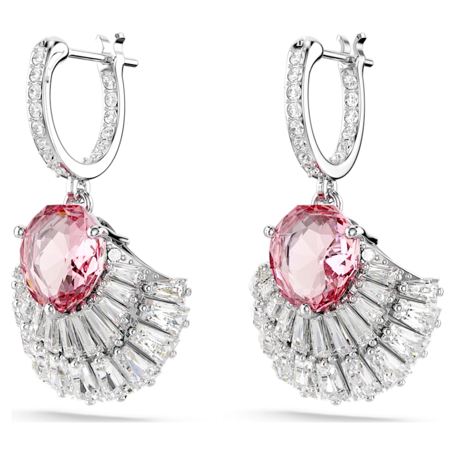 ARETES SWAROVSKI IDYLLIA TALLAS MIXTAS, CONCHA DE MAR, ROSAS, BAÑO DE RODIO