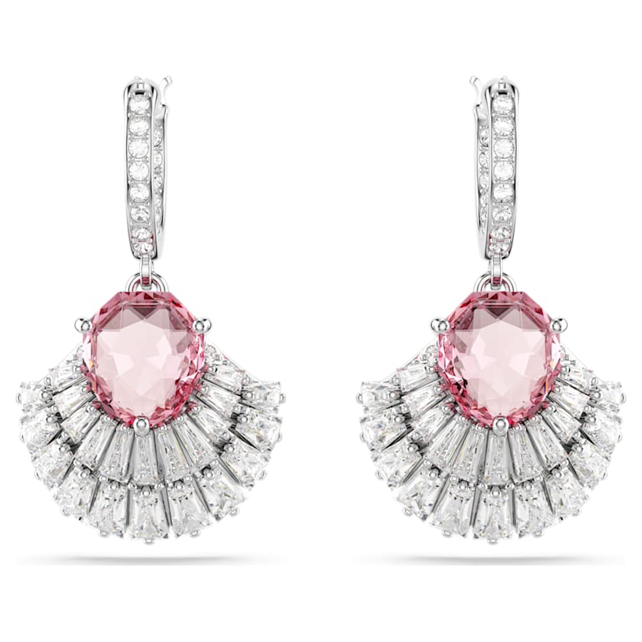 ARETES SWAROVSKI IDYLLIA TALLAS MIXTAS, CONCHA DE MAR, ROSAS, BAÑO DE RODIO