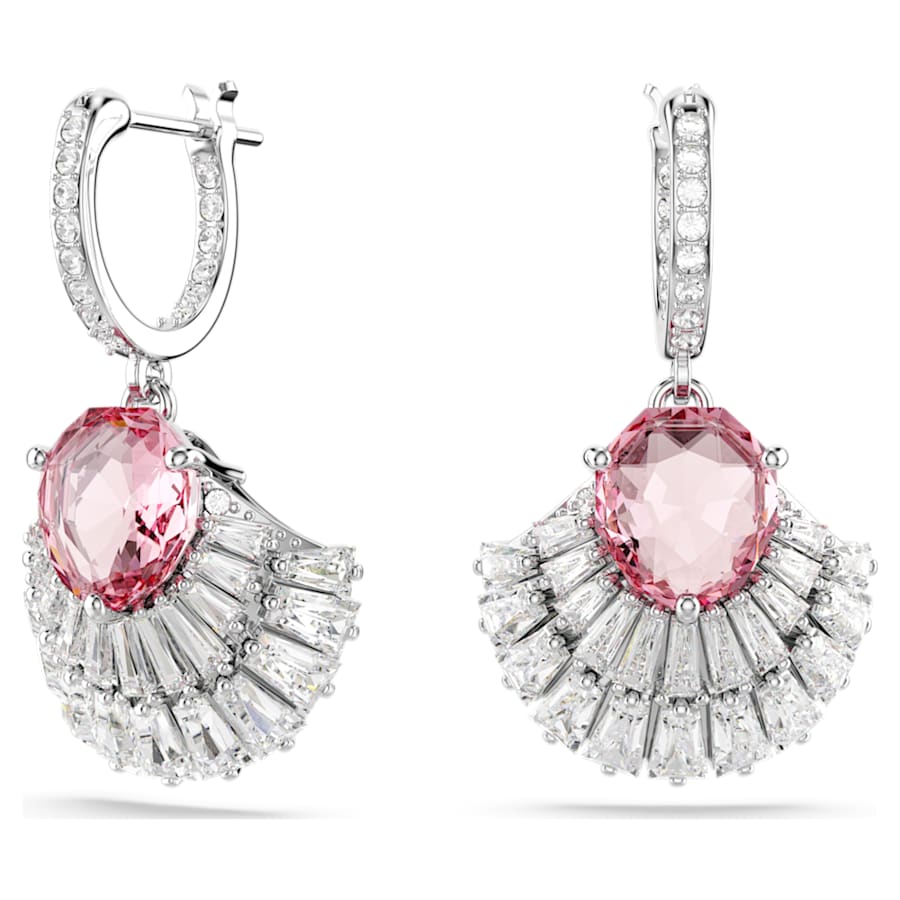 ARETES SWAROVSKI IDYLLIA TALLAS MIXTAS, CONCHA DE MAR, ROSAS, BAÑO DE RODIO