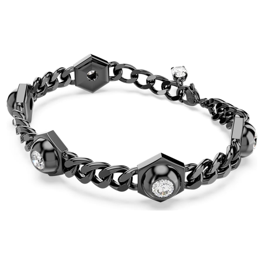 PULSERA SWAROVSKI NUMINA TALLA REDONDA, BLANCA, BAÑO TONO ORO, TALLA M