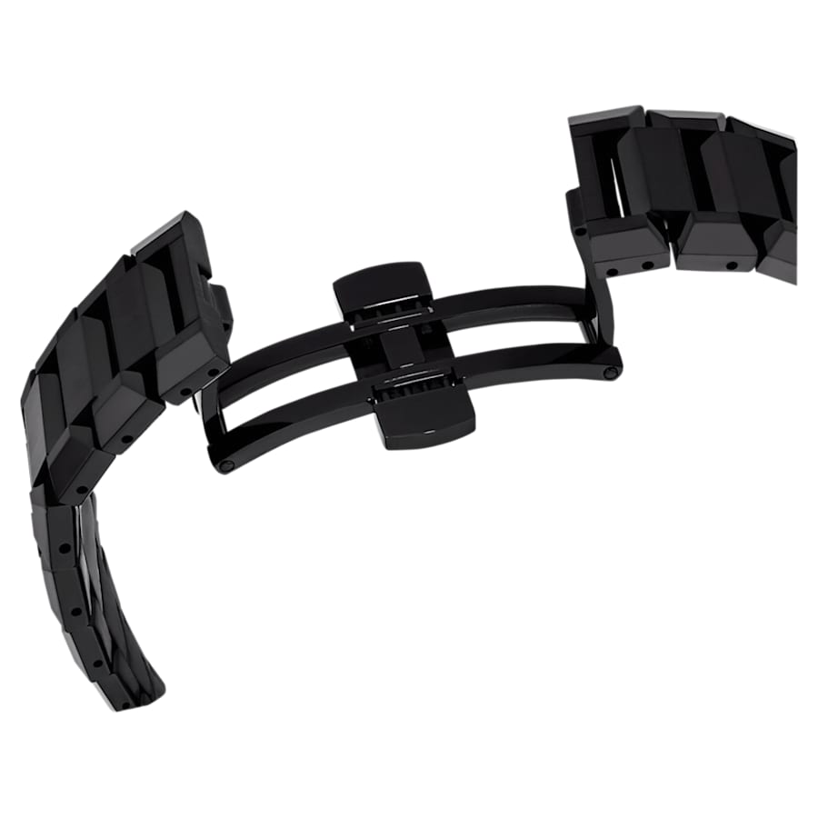 RELOJ SWAROVSKI DEXTERA BANGLE BRAZALETE DE ACERO INOXIDABLE PVD NEGRO, ESFERA NEGRA, FUNCICÓN CRONCÓGRAFO, CAJA 39 MM, MUJER