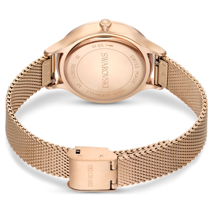 RELOJ SWAROVSKI OCTEA NOVA BRAZALETE DE ACERO INOXIDABLE PVD ORO ROSA, ESFERA BLANCA, MOVIMIENTO CUARZO, CAJA 33 MM, MUJER