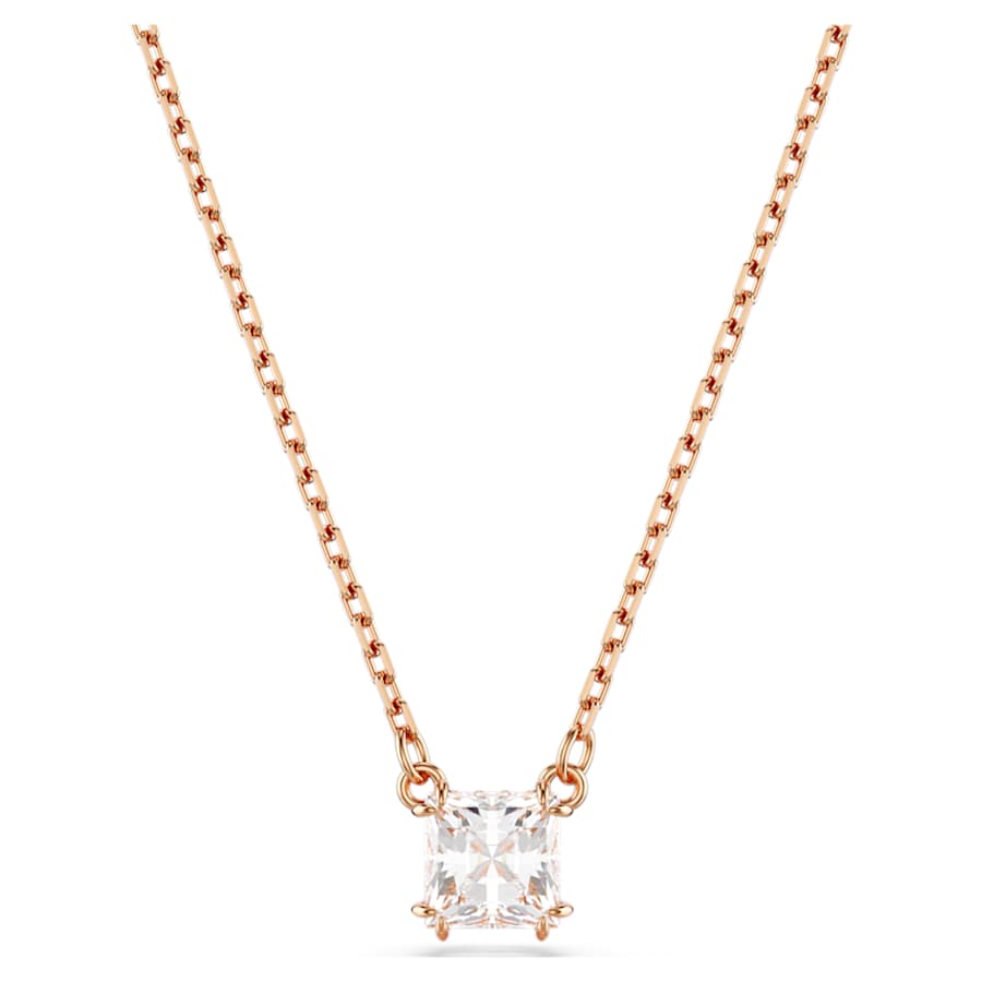 COLLAR SWAROVSKI STILLA ATTRACT TALLA CUADRADA, BLANCO, BAÑO TONO ORO ROSA