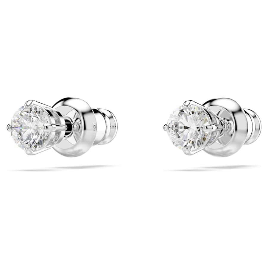 ARETES SWAROVSKI ATTRACT TALLA REDONDA, BLANCO, BAÑO DE RODIO
