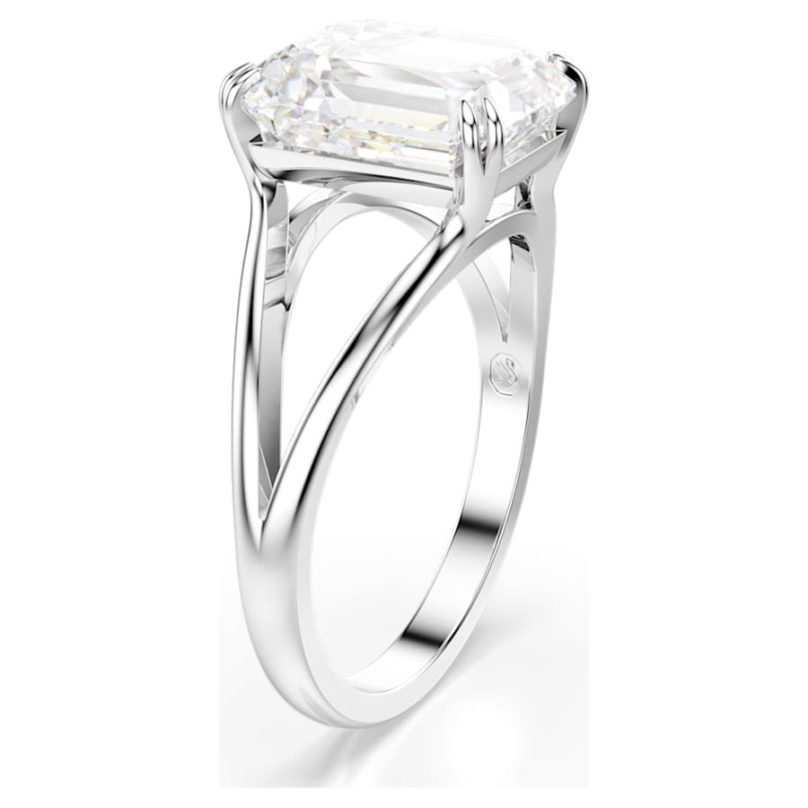 ANILLO SWAROVSKI  STILLA TALLA OCTOGONAL, BLANCO, BAÑO DE RODIO, TALLA 52