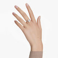 ANILLO SWAROVSKI  STILLA TALLA OCTOGONAL, BLANCO, BAÑO DE RODIO, TALLA 52