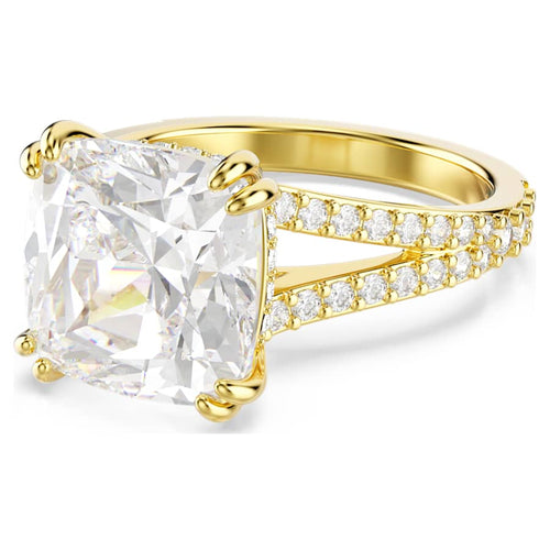 ANILLO SWAROVSKI STILLA TALLA CUADRADA, BLANCO, BAÑO TONO ORO