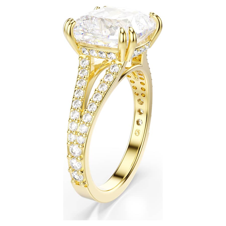 ANILLO SWAROVSKI STILLA TALLA CUADRADA, BLANCO, BAÑO TONO ORO