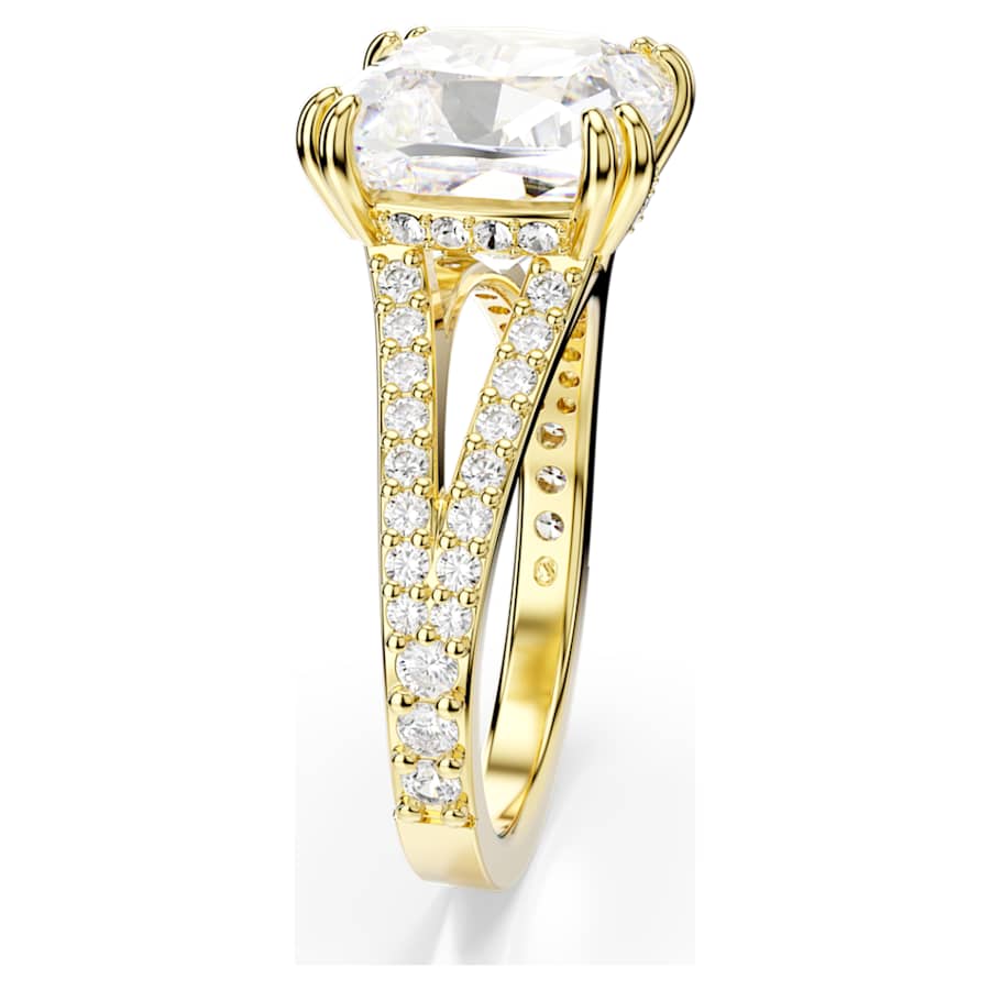 ANILLO SWAROVSKI STILLA TALLA CUADRADA, BLANCO, BAÑO TONO ORO