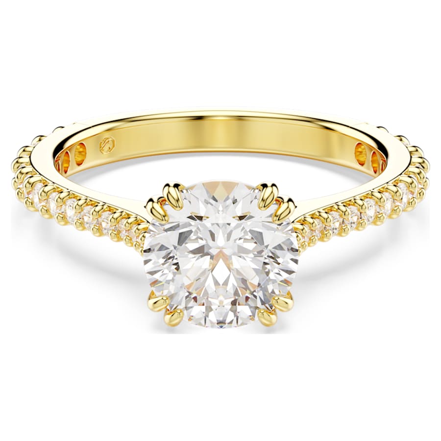 ANILLO SWAROVSKI STILLA CONJUNTO (2), TALLA REDONDA, BLANCO, BAÑO TONO ORO