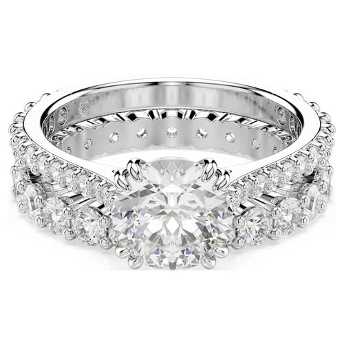 ANILLO SWAROVSKI STILLA CONJUNTO (2), TALLA REDONDA, BLANCO, BAÑO DE RODIO