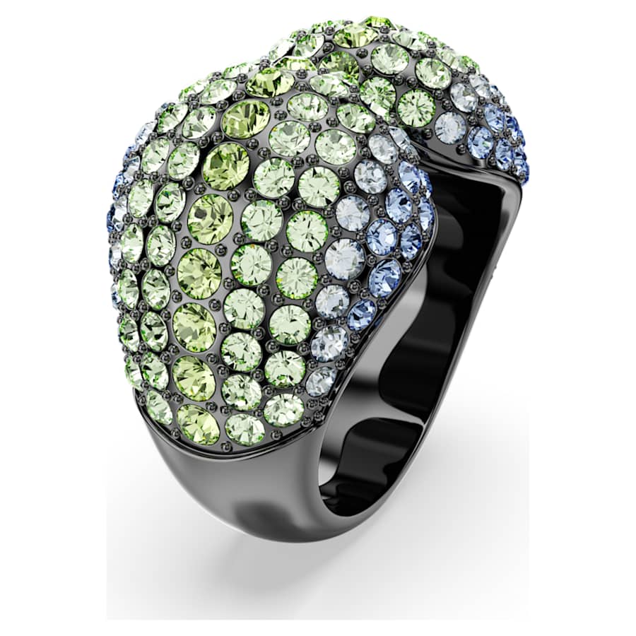 ANILLO SWAROVSKI SUBLIMA TALLA REDONDA, MULTICOLOR, BAÑO DE RUTENIO, TALLA 58