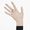 ANILLO SWAROVSKI SUBLIMA TALLA REDONDA, MULTICOLOR, BAÑO DE RUTENIO, TALLA 58
