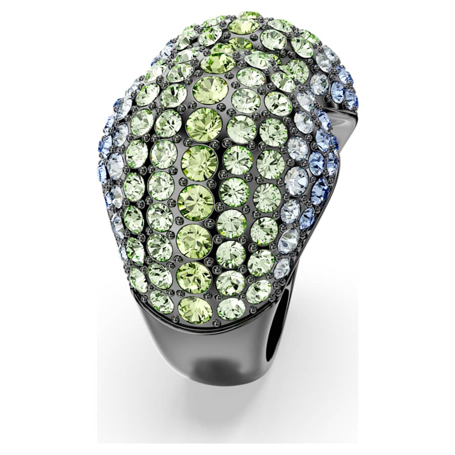 ANILLO SWAROVSKI SUBLIMA TALLA REDONDA, MULTICOLOR, BAÑO DE RUTENIO, TALLA 58