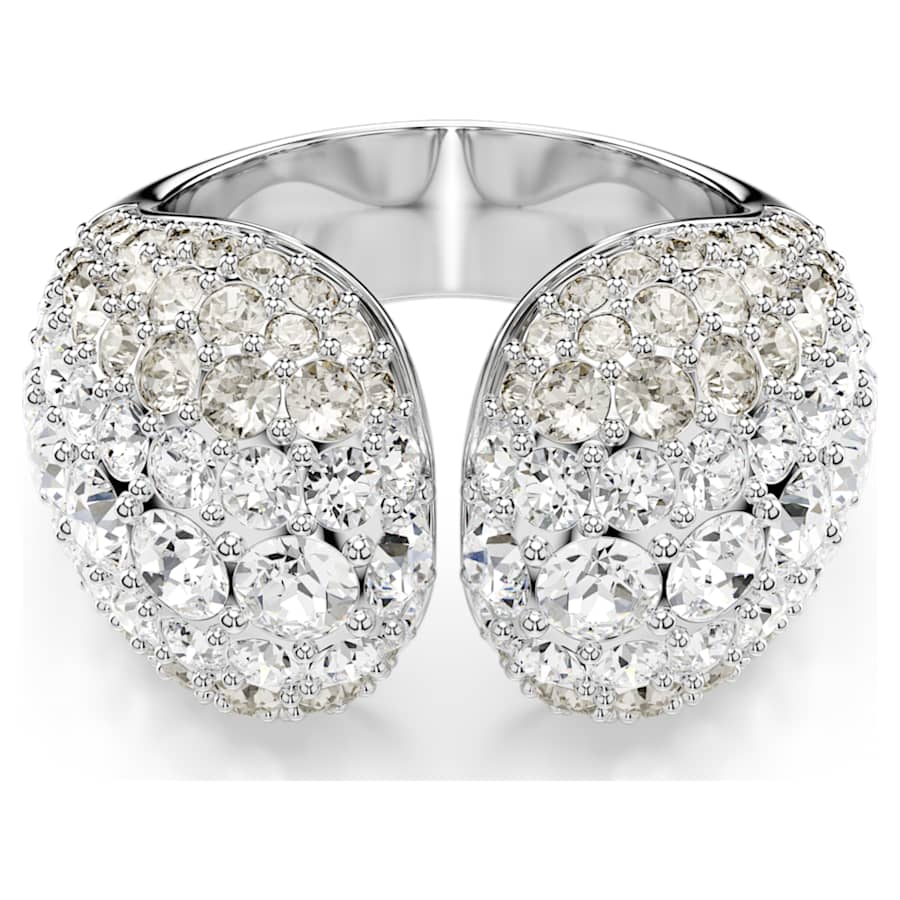 ANILLO SWAROVSKI SUBLIMA TALLA REDONDA, BLANCO, BAÑO DE RODIO