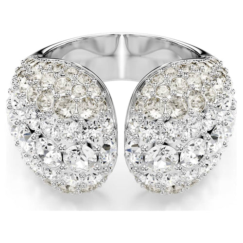 ANILLO SWAROVSKI SUBLIMA TALLA REDONDA, BLANCO, BAÑO DE RODIO