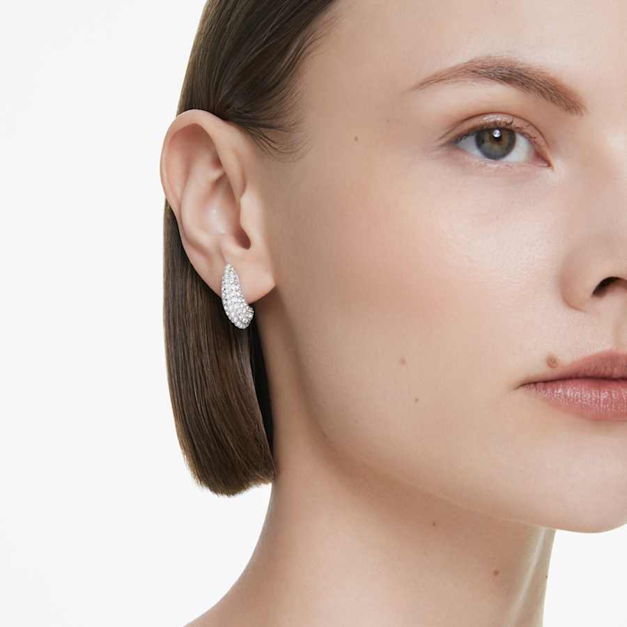 ARETES SWAROVSKI SUBLIMA CRYSTAL PEARLS, TALLA REDONDA, PEQUECÑOS, BLANCO, BAÑO DE RODIO