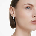 ARETES SWAROVSKI SUBLIMA CRYSTAL PEARLS, TALLA REDONDA, PEQUECÑOS, BLANCO, BAÑO DE RODIO
