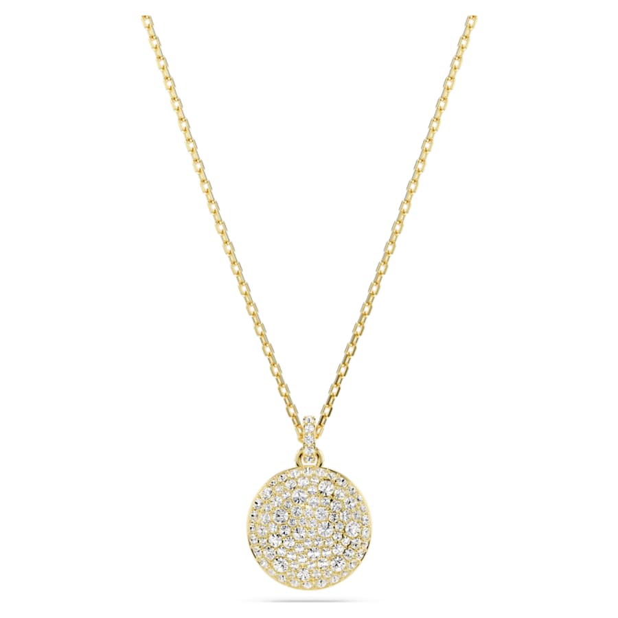 COLLAR SWAROVSKI EN CAPAS METEORA BLANCO, BAÑO TONO ORO