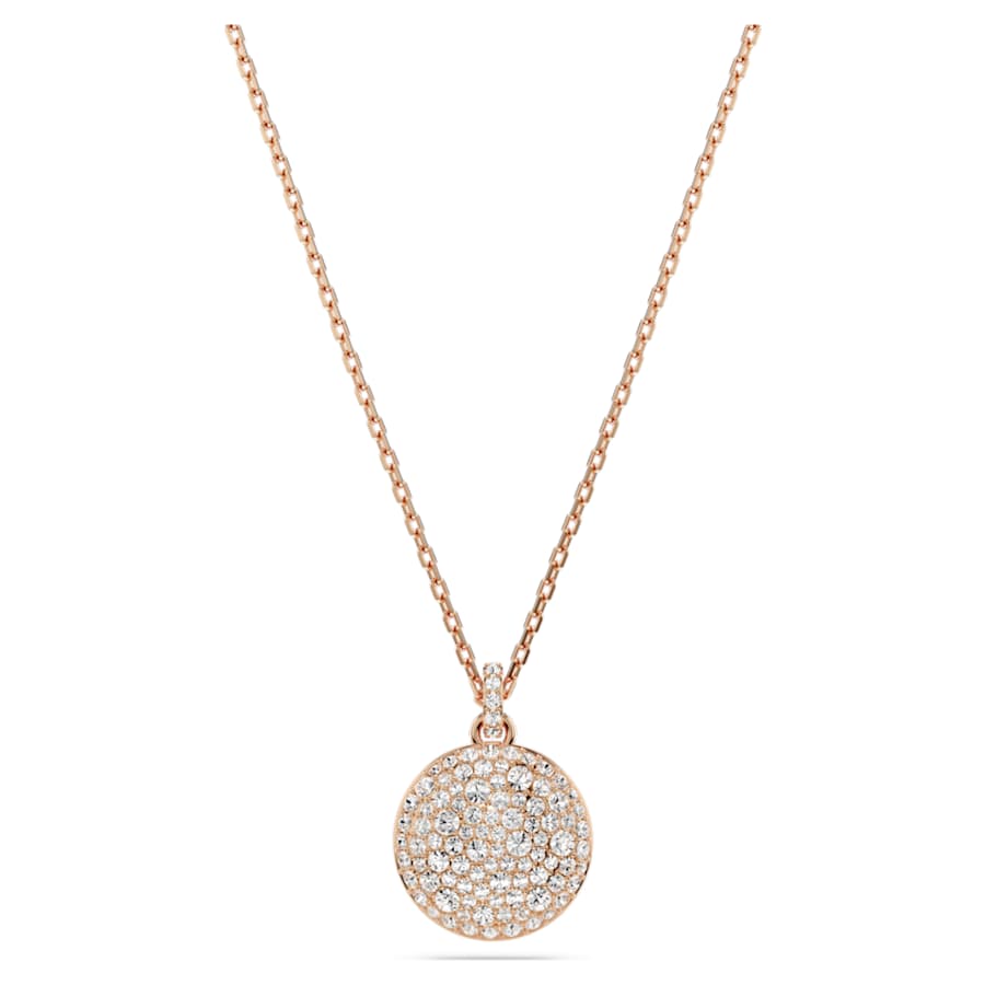 COLLAR SWAROVSKI METEORA EN CAPAS, BLANCO, BAÑO TONO ORO ROSA