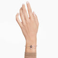 PULSERA SWAROVSKI CISNE, NEGRO, BAÑO TONO ORO ROSA, TALLA M