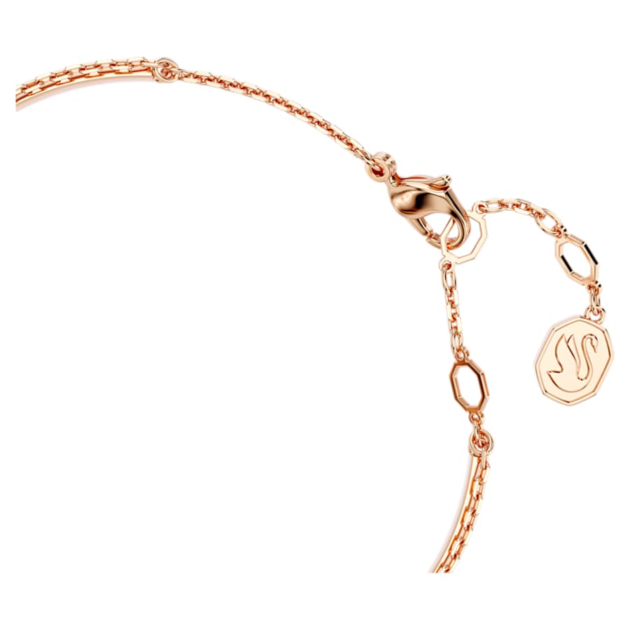 PULSERA SWAROVSKI CISNE, NEGRO, BAÑO TONO ORO ROSA, TALLA M